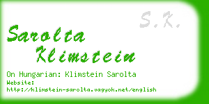 sarolta klimstein business card